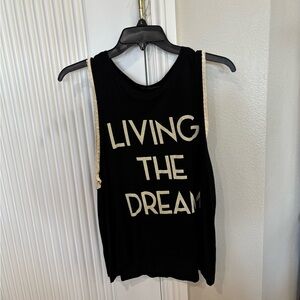 Black Tank Top with White Writing